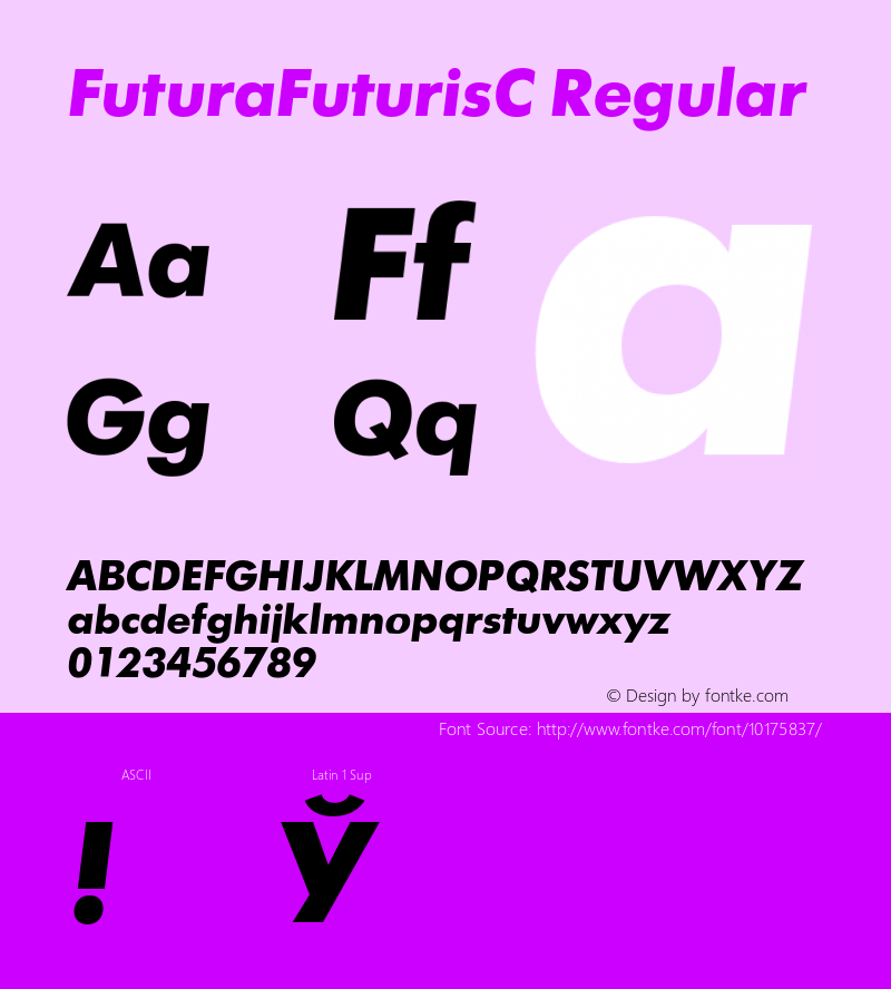 FuturaFuturisC Regular 001.000 Font Sample
