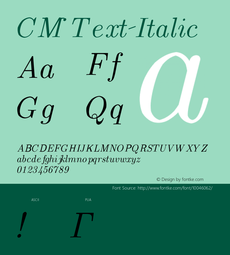 CM_Text Italic CMTI Font Sample