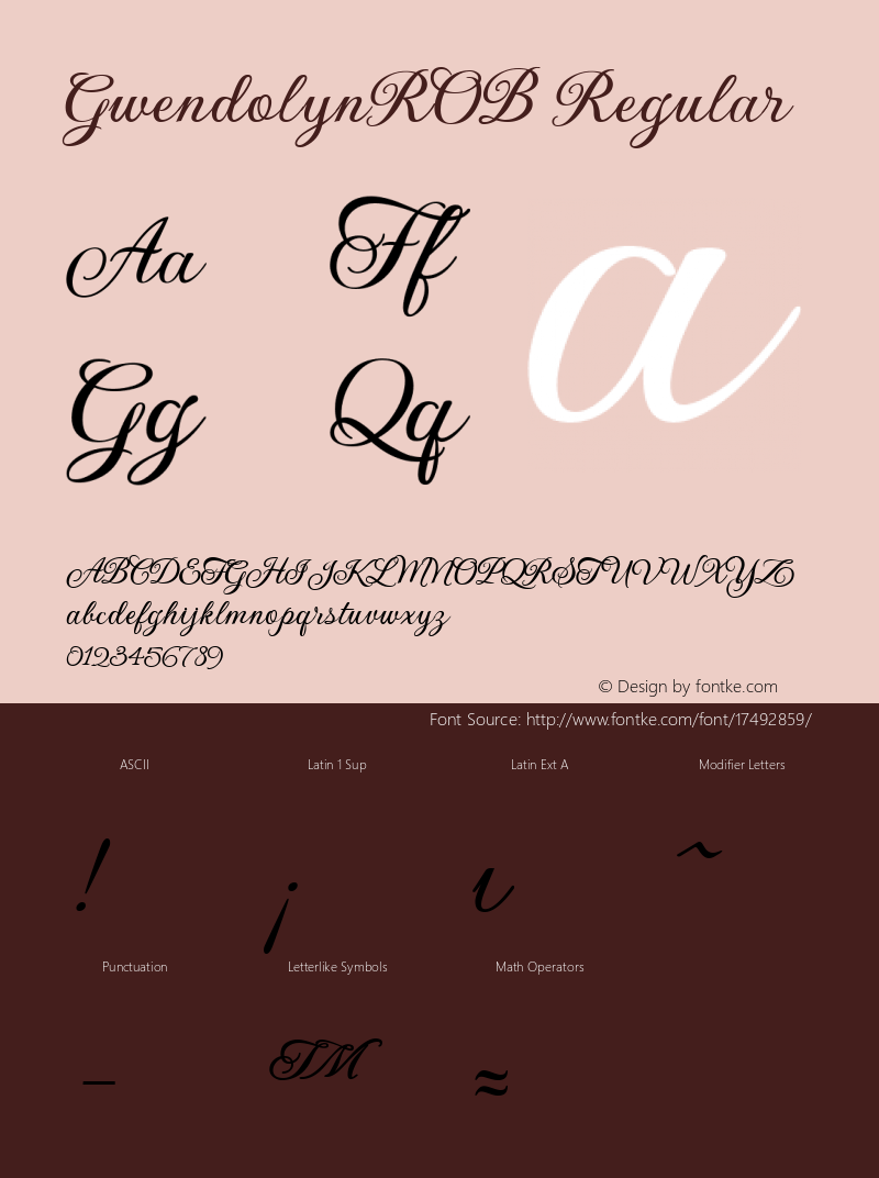 GwendolynROB Regular Version 4.10 Font Sample