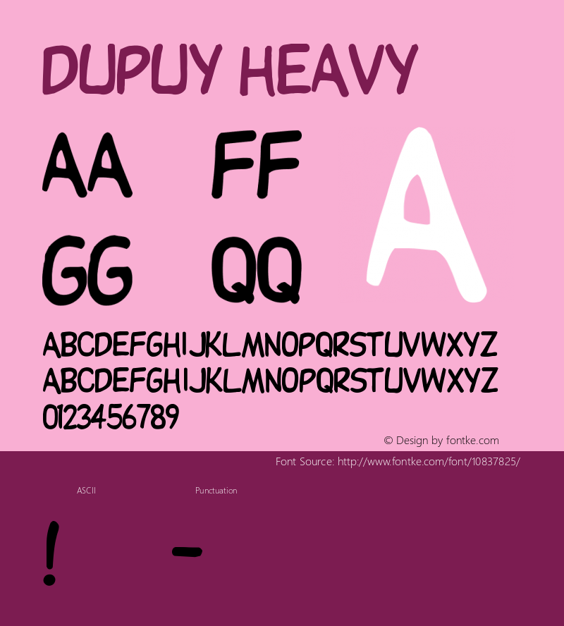 Dupuy Heavy Version 001.000 Font Sample