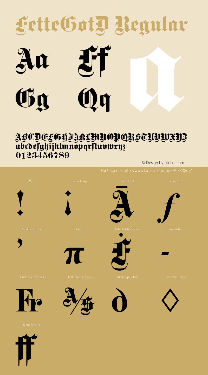 FetteGotD Version 1.00 Font Sample