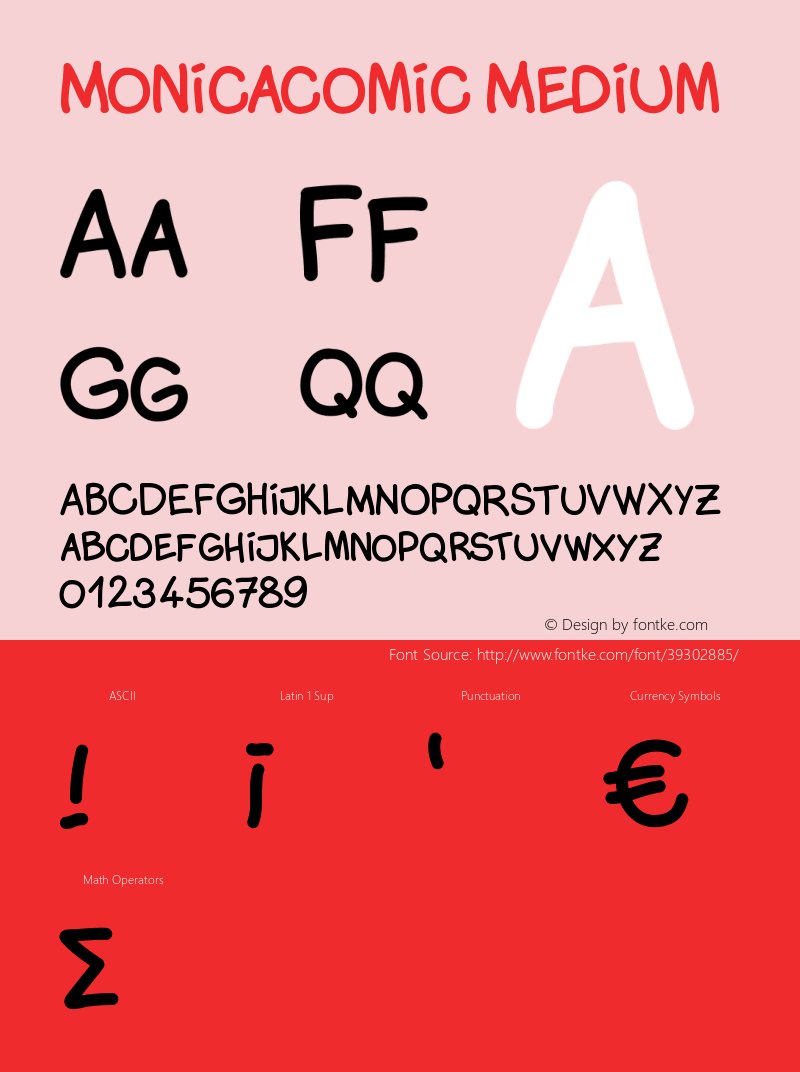 Monicacomic Version 001.000 Font Sample