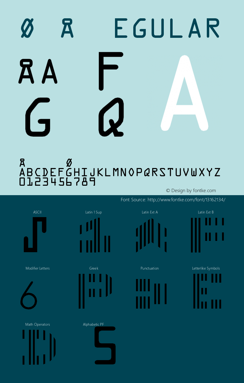 OCR A BQ Regular Version 001.000 Font Sample