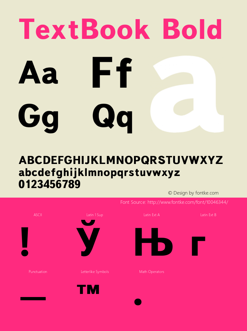 TextBook Bold Converted from t:\TEXTBB.BF1 by ALLTYPE Font Sample