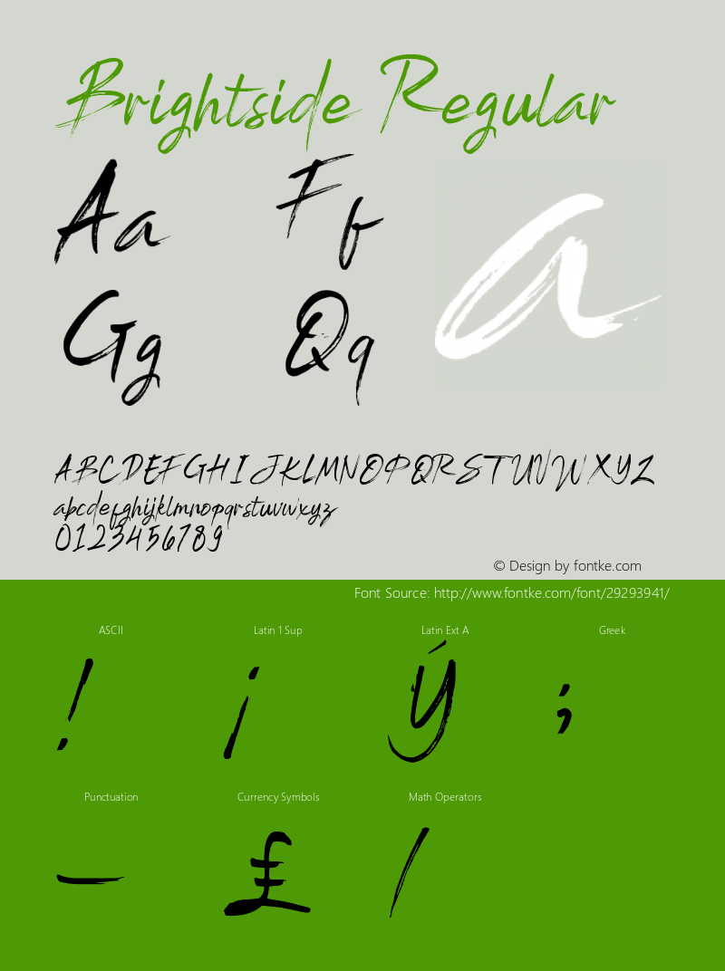 Brightside Version 1.00;April 11, 2019;FontCreator 11.5.0.2421 64-bit Font Sample