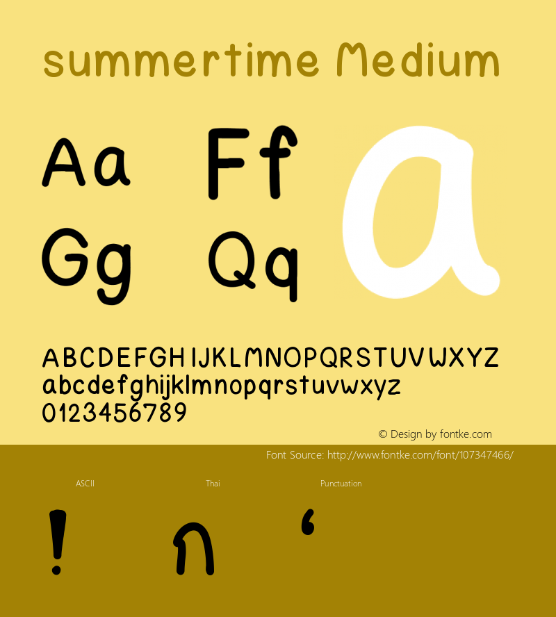 summertime Version 001.000 Font Sample