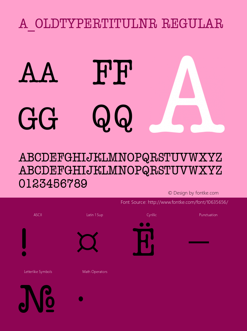 a_OldTyperTitulNr Regular 01.03 Font Sample