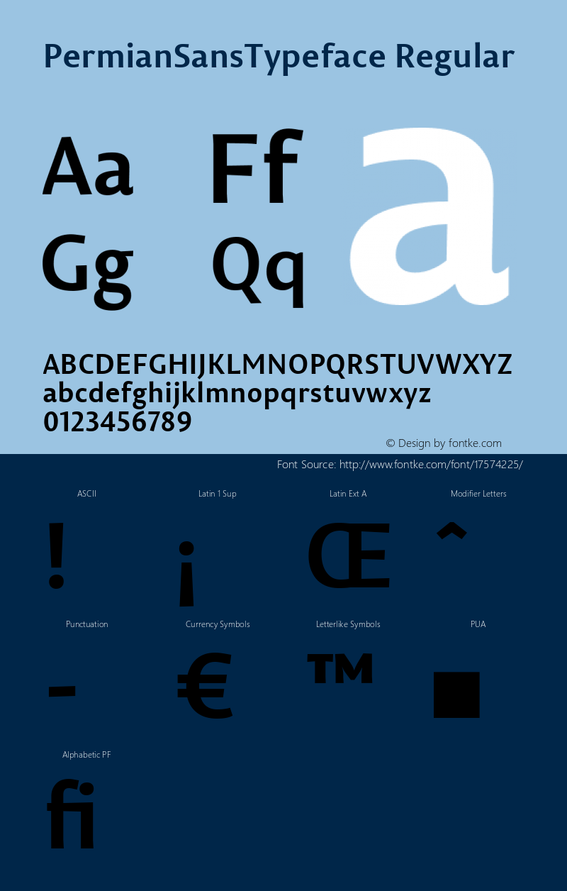 PermianSansTypeface Regular Version 1.000 Font Sample