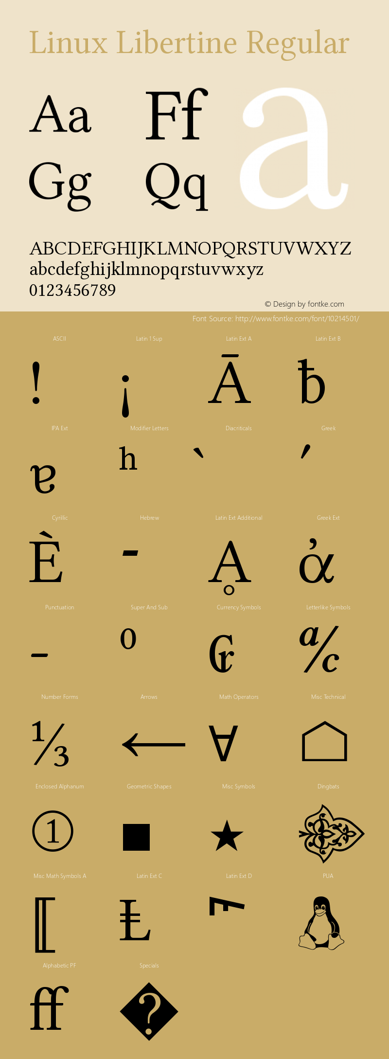 Linux Libertine Regular Version 2.6.x Font Sample