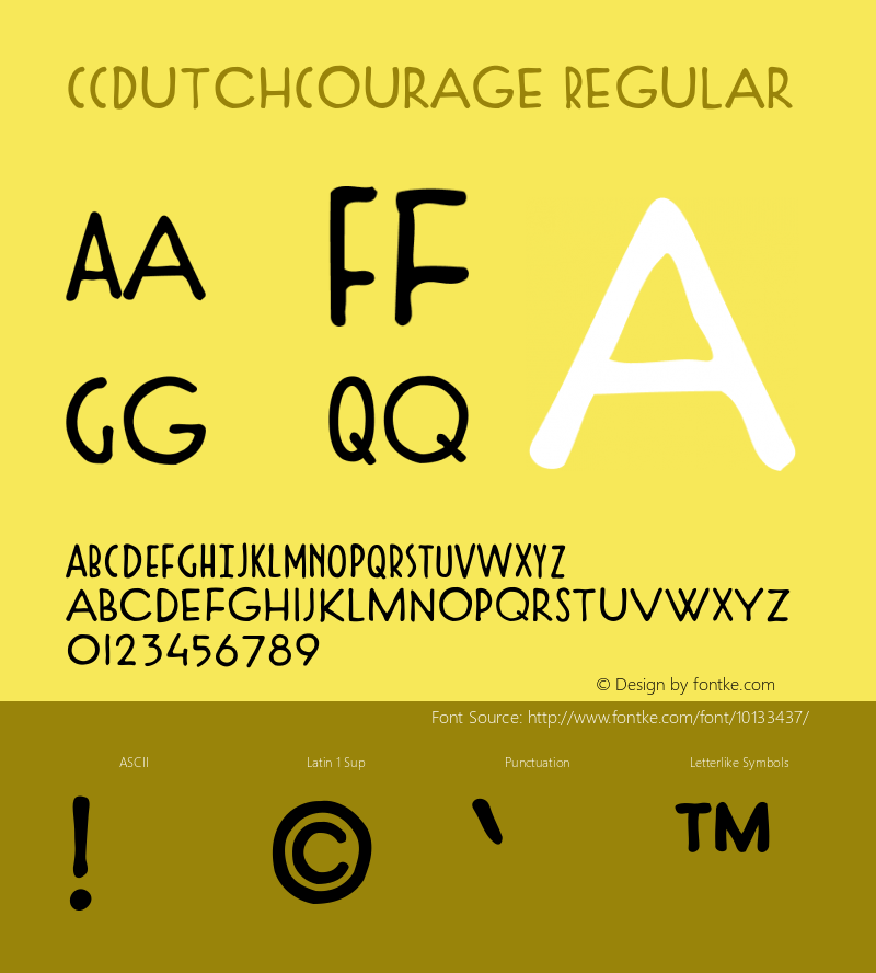 CCDutchCourage Regular 001.000 Font Sample