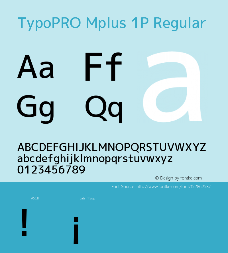 TypoPRO Mplus 1P Regular Version 1.059 Font Sample