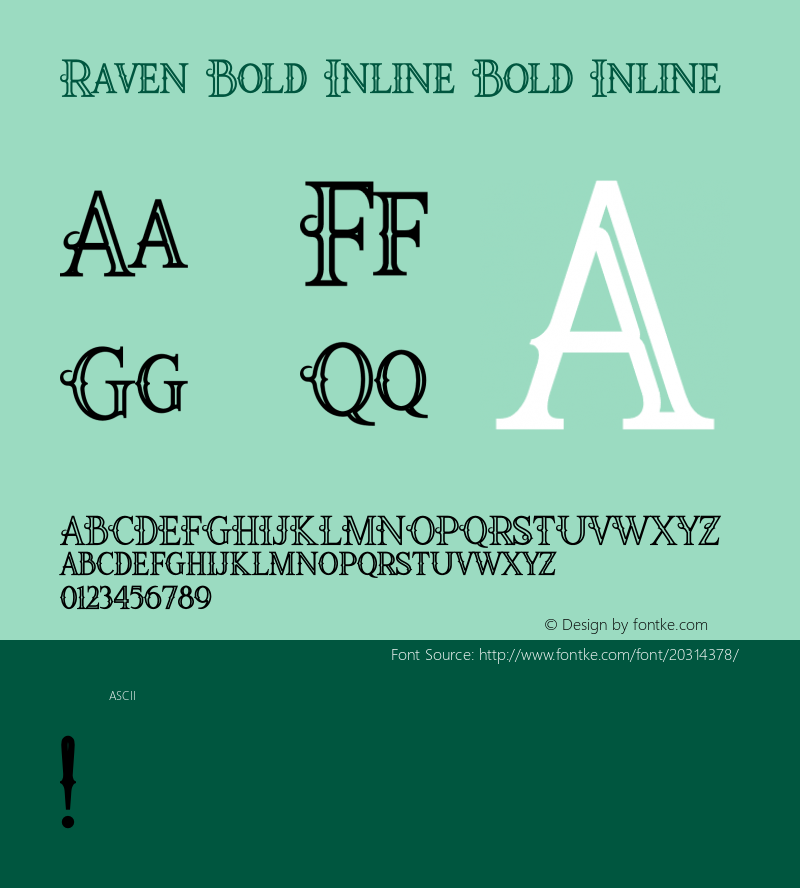 Raven Bold Inline Version 1.000 Font Sample