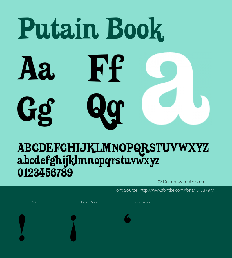 Putain Book Version Macromedia Fontograp Font Sample