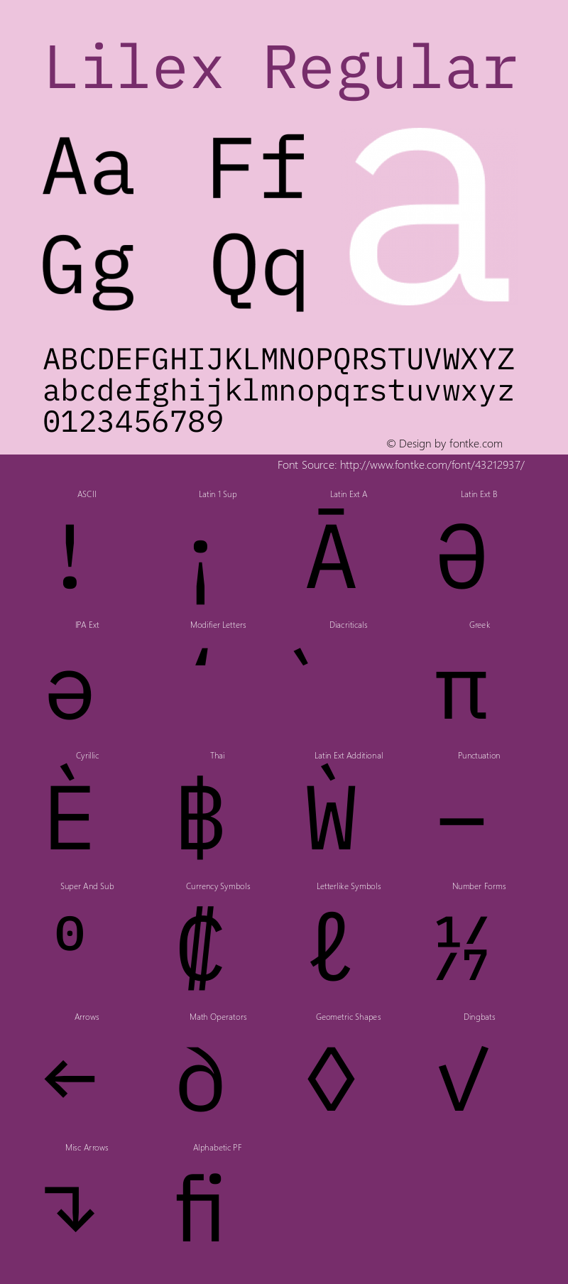 Lilex Regular Version 1.000 rc1 Font Sample