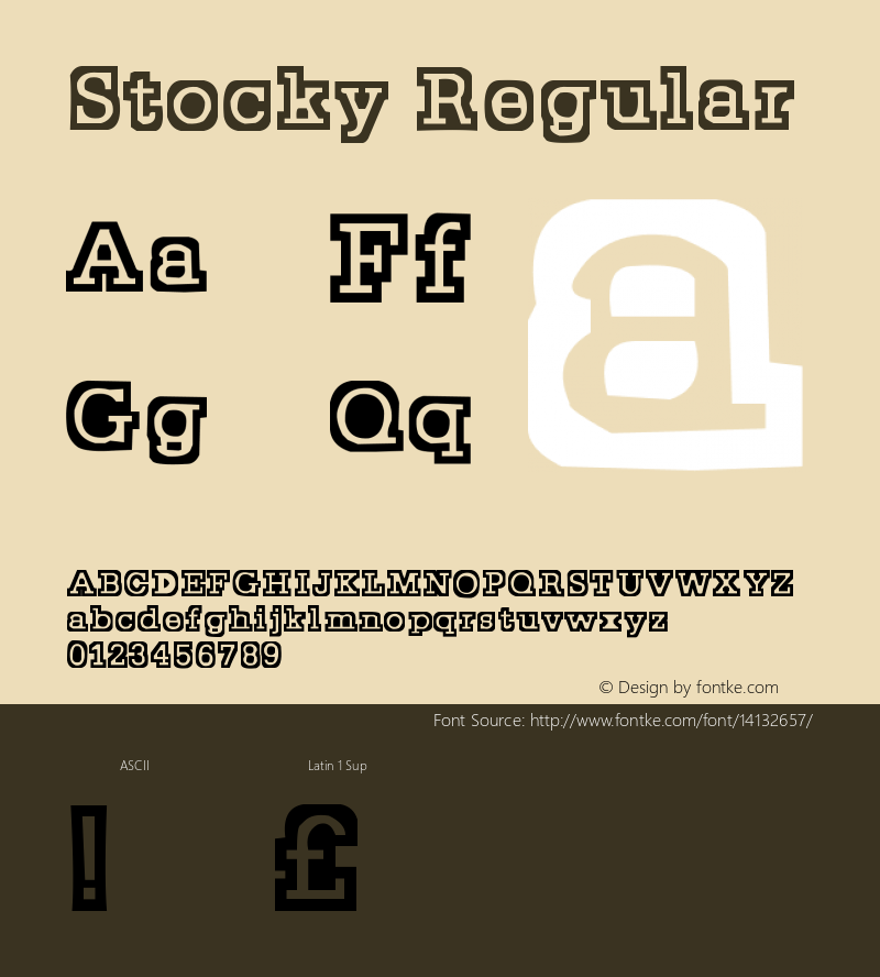 Stocky Regular Version .ttf Font Sample