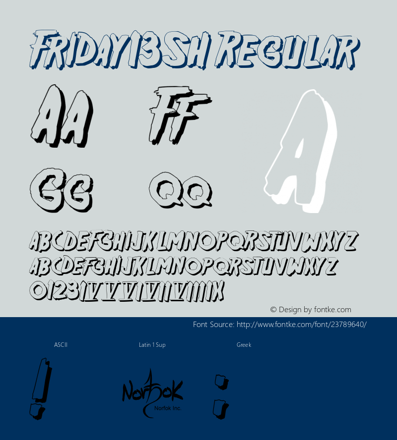ZW Friday13SH 1.3 Font Sample