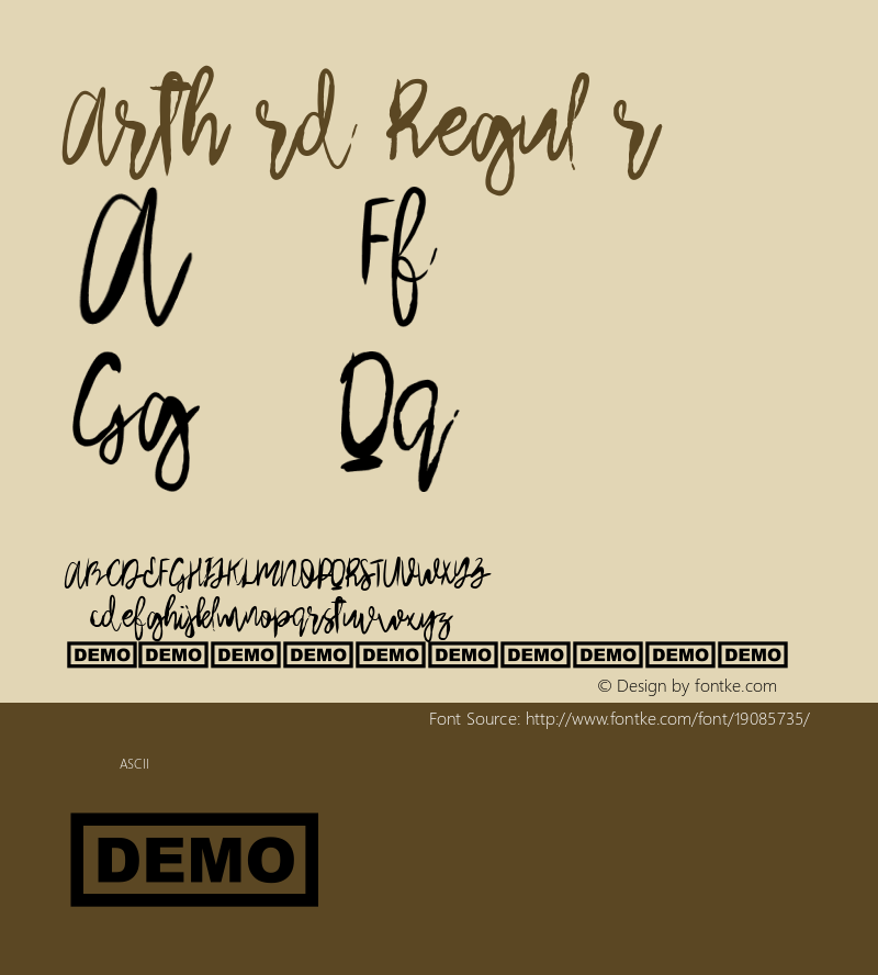 Arthard Regular Version 1.000 Font Sample