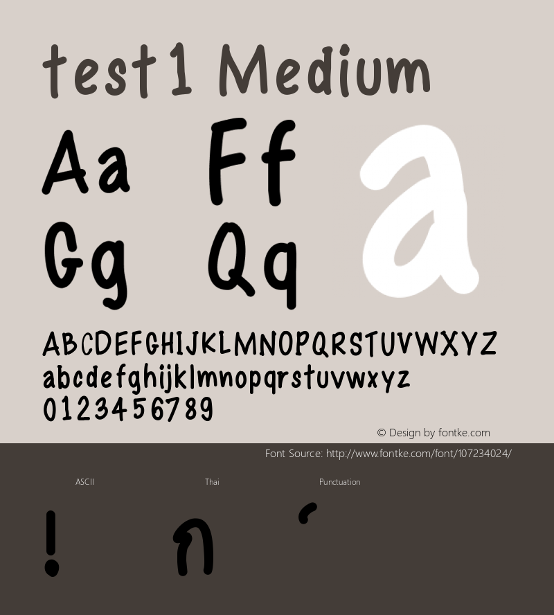 test1 Version 001.000 Font Sample