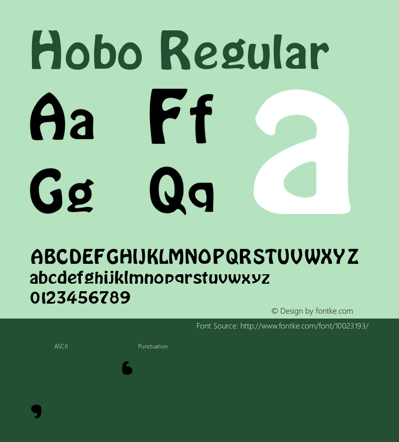 Hobo Regular Altsys Metamorphosis:5/3/93 Font Sample