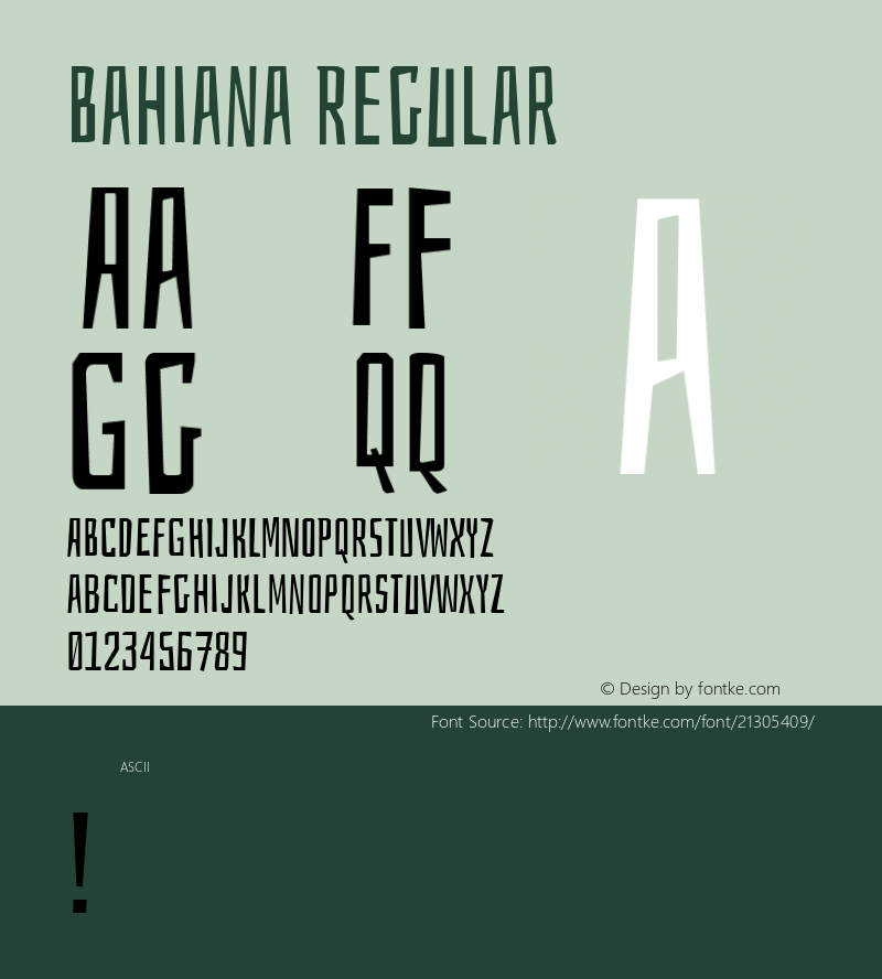 Bahiana Regular  Font Sample