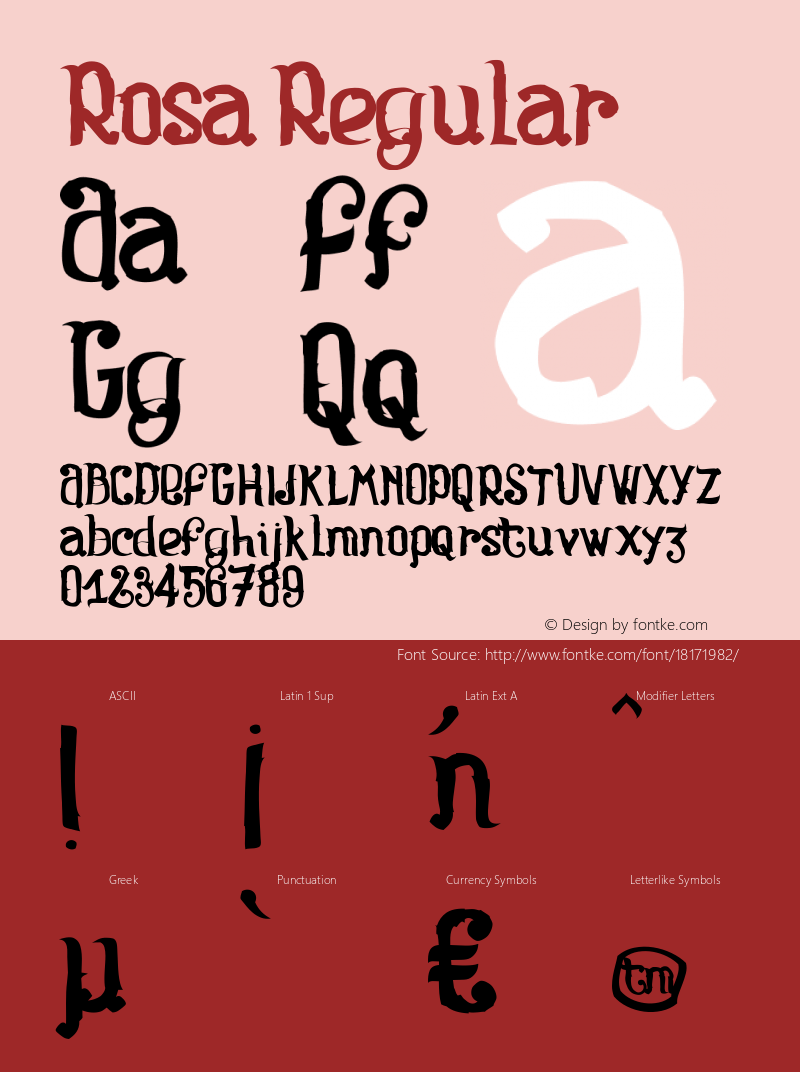 Rosa Regular Version 1.000 Font Sample