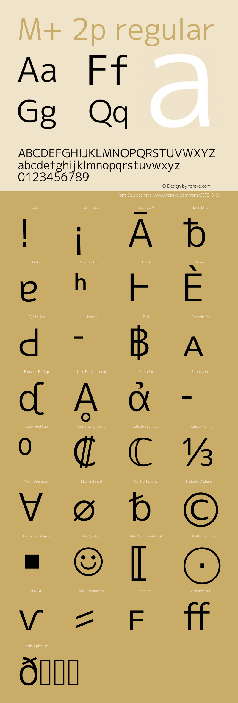 M+ 2p regular  Font Sample