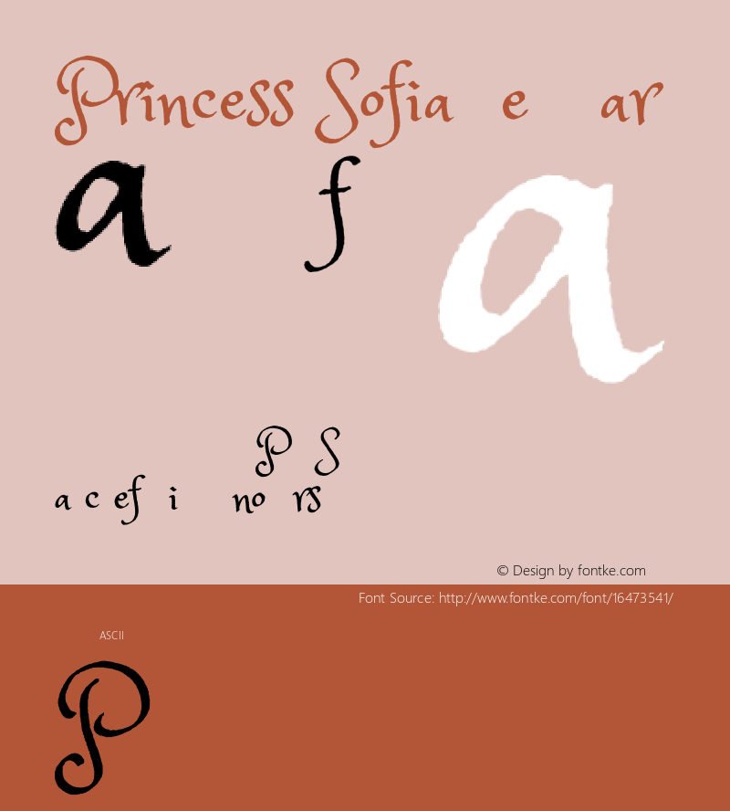 Princess Sofia Regular Version 1.000 Font Sample
