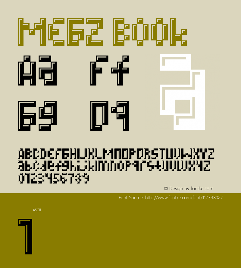 MEGZ Book Version Macromedia Fontograp Font Sample