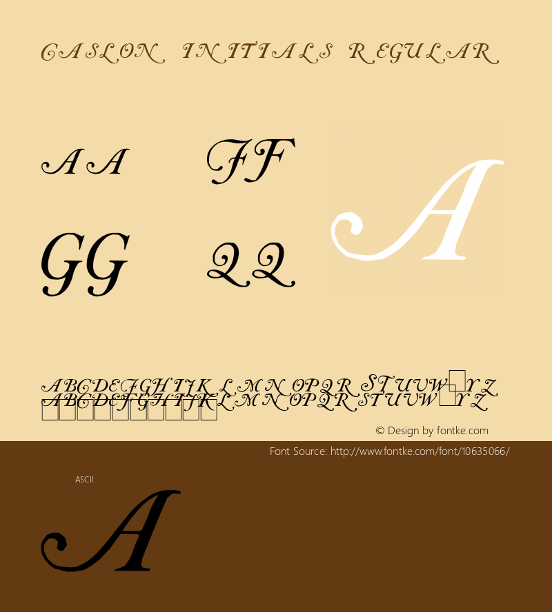 Caslon Initials Regular 001.003 Font Sample