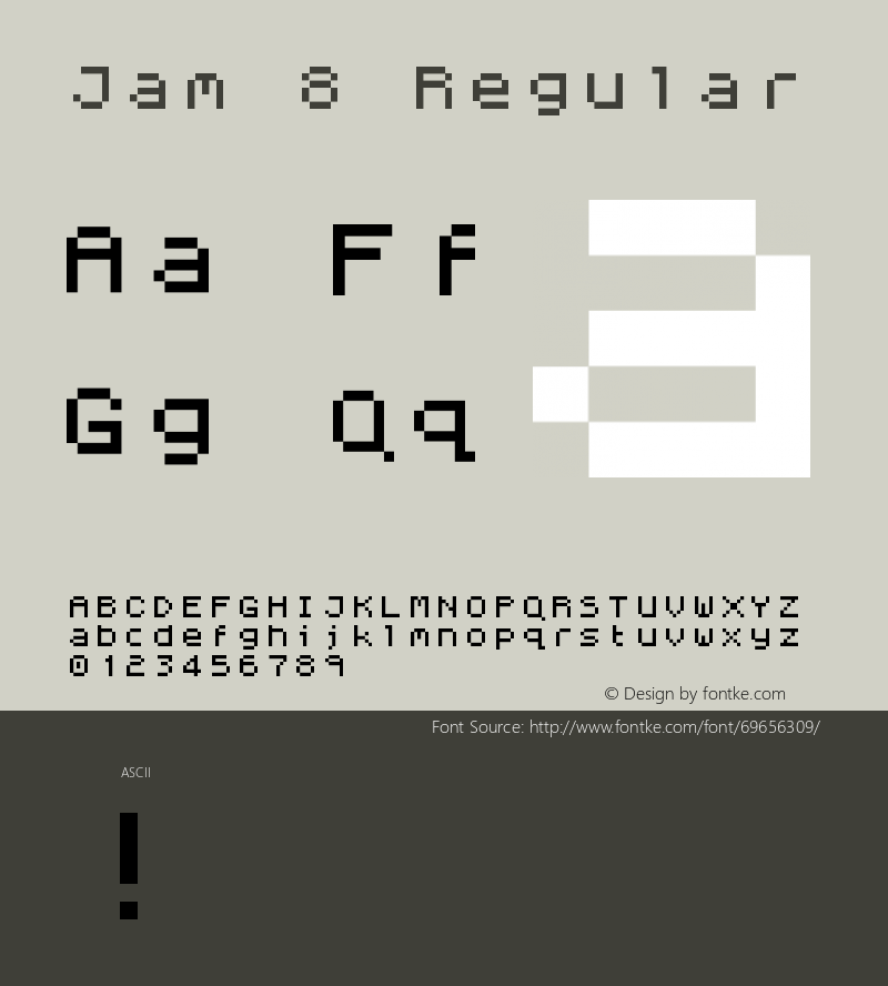 Jam 8 Version 2020.0623 Font Sample