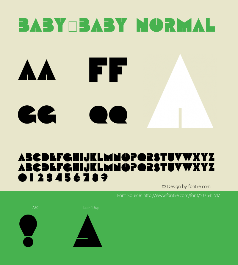 Baby-baby Normal 1.000 Font Sample