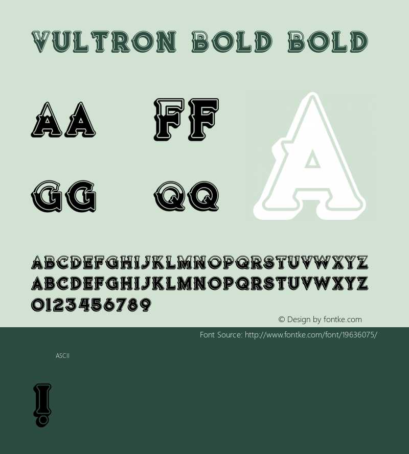 Vultron Bold Version 1.000 Font Sample