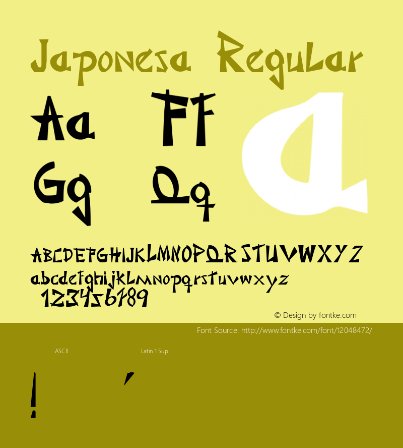 Japonesa Regular Version 1.000 2010 initial release Font Sample