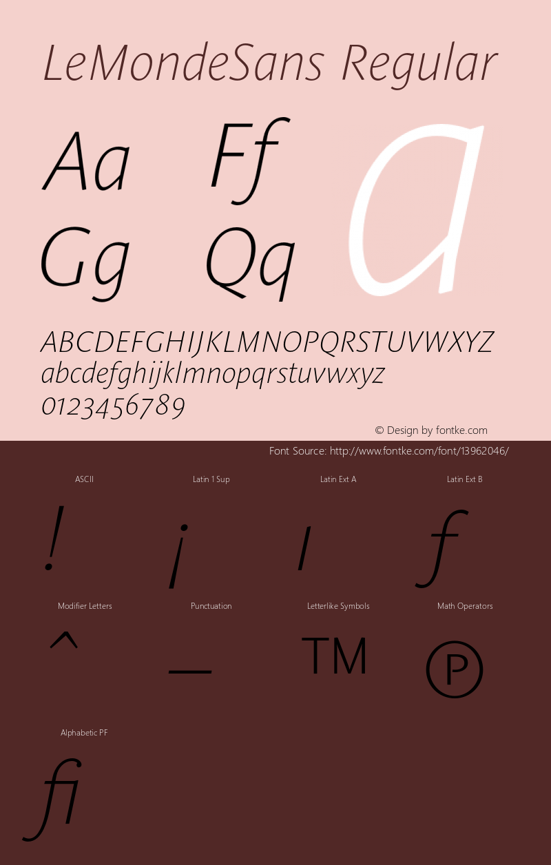 LeMondeSans Regular 001.000 Font Sample