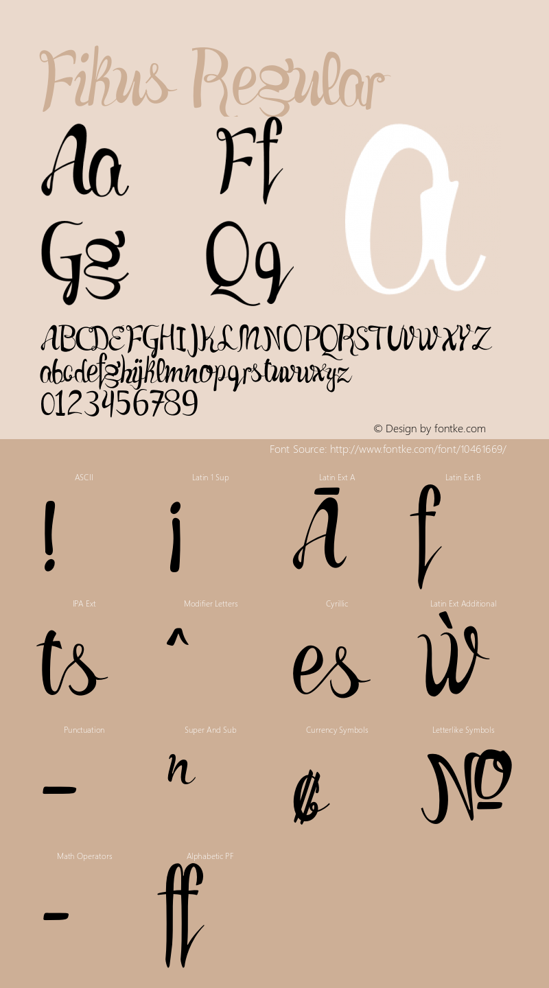 Fikus Regular 1.000 Font Sample