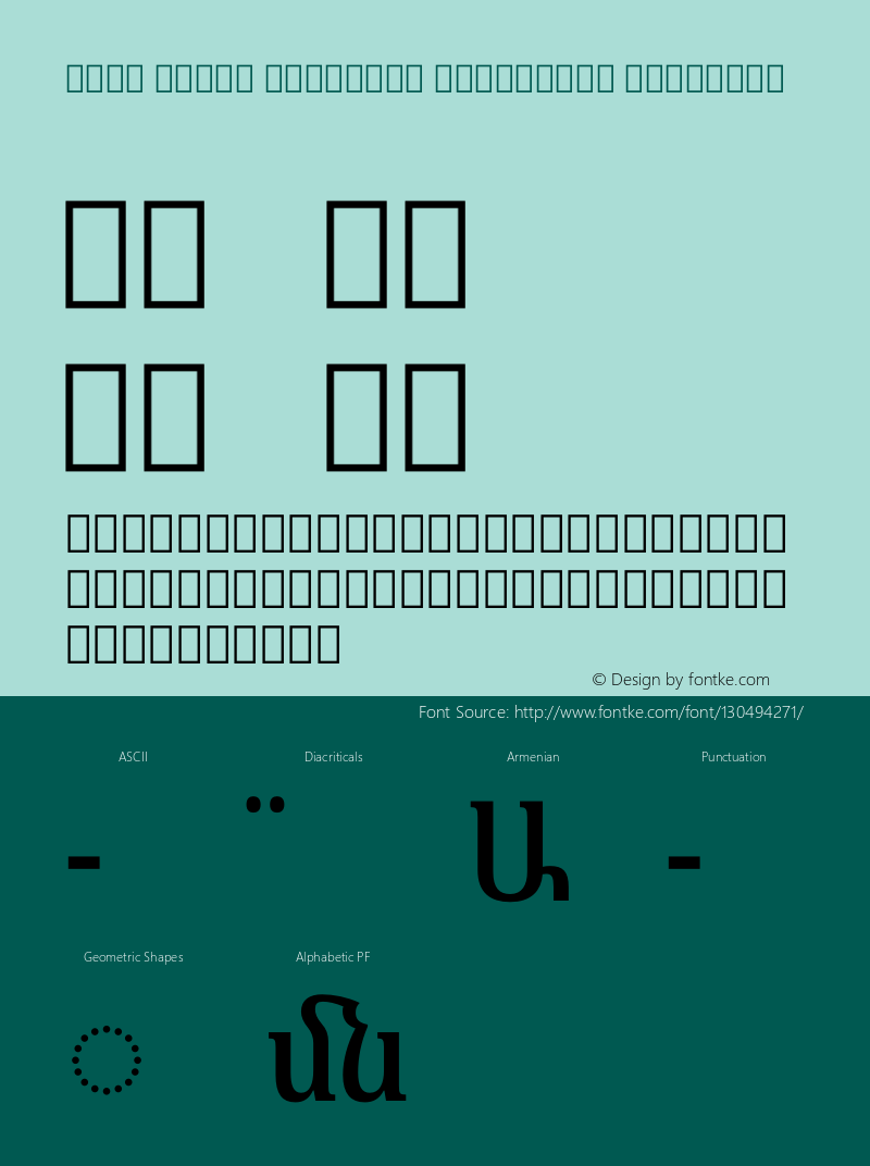 Noto Serif Armenian Condensed SemiBold Version 2.005 Font Sample