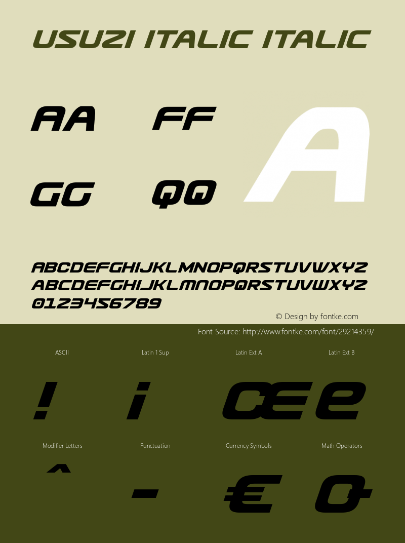 Usuzi Italic Version 3.1; 2019 Font Sample