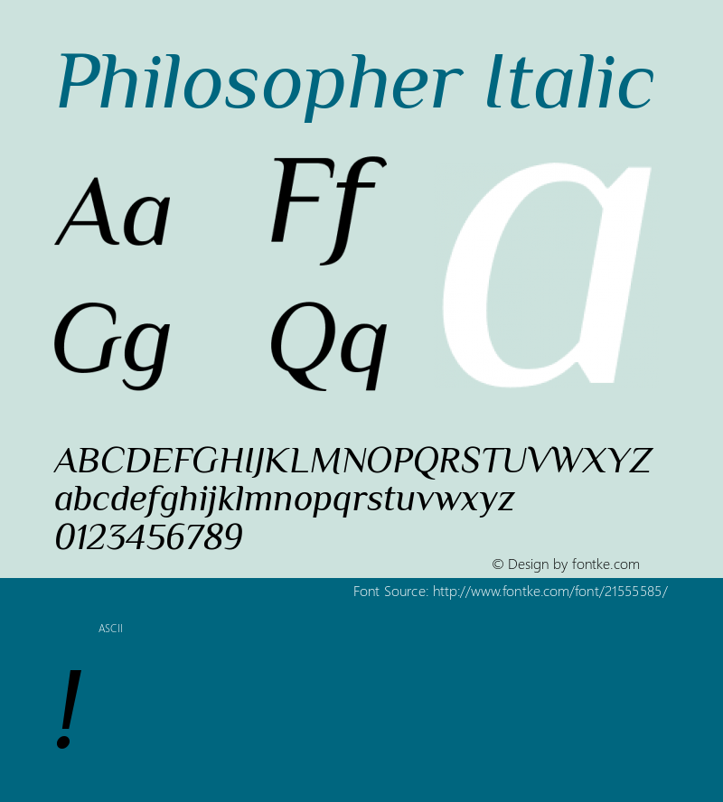 Philosopher Version 1.0 Font Sample