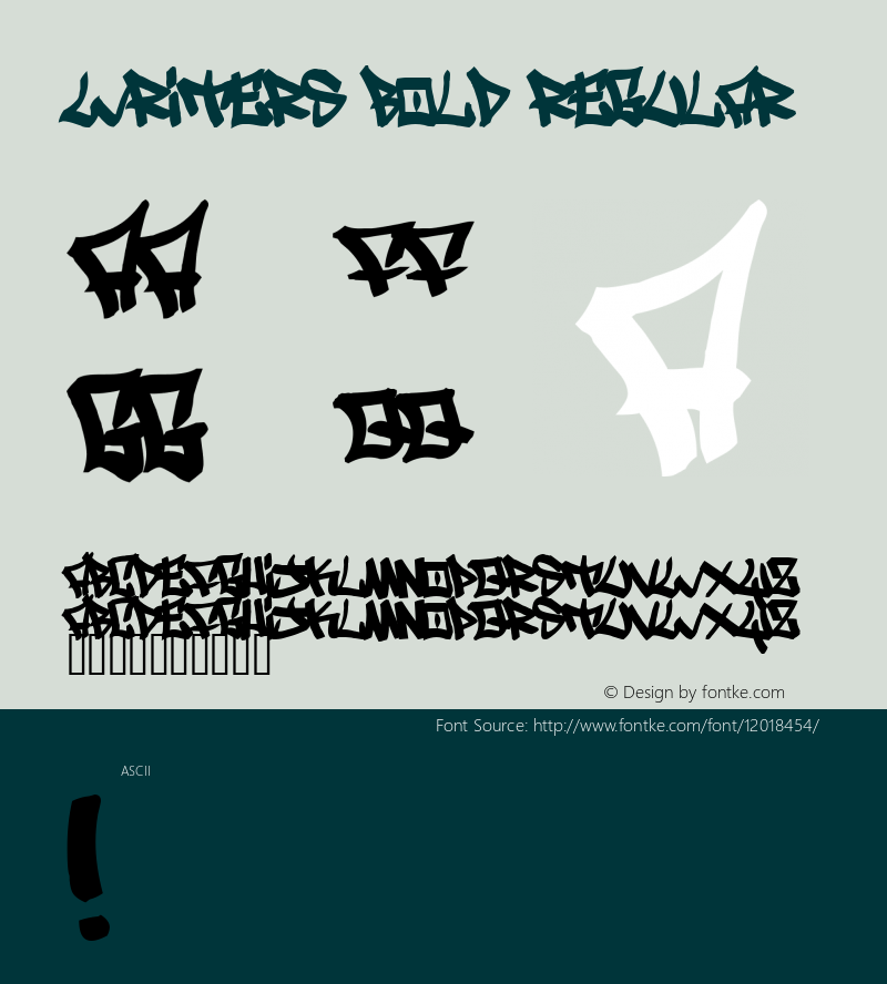 Writers bold Regular 1.00 Font Sample