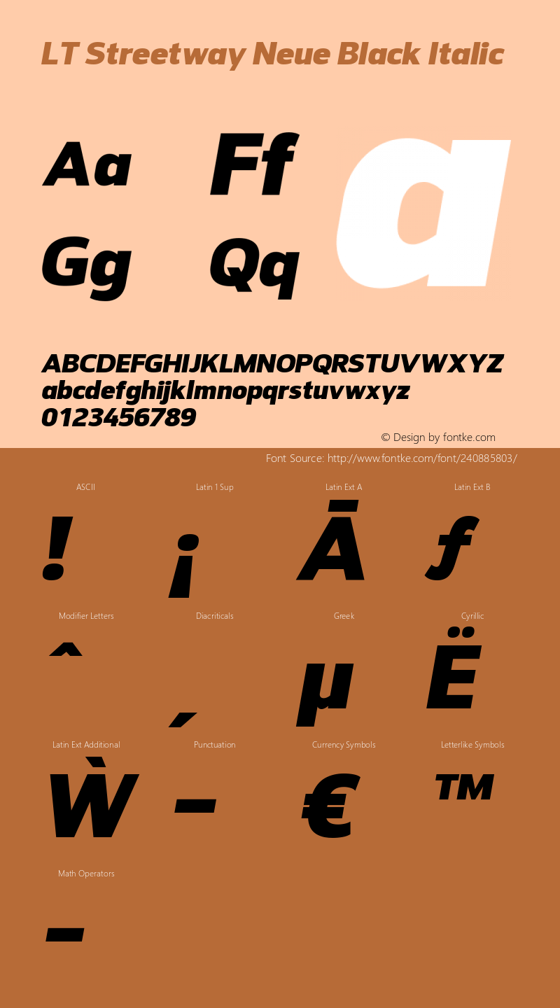 LT Streetway Neue Black Italic Version 1.000 | FøM Fix图片样张