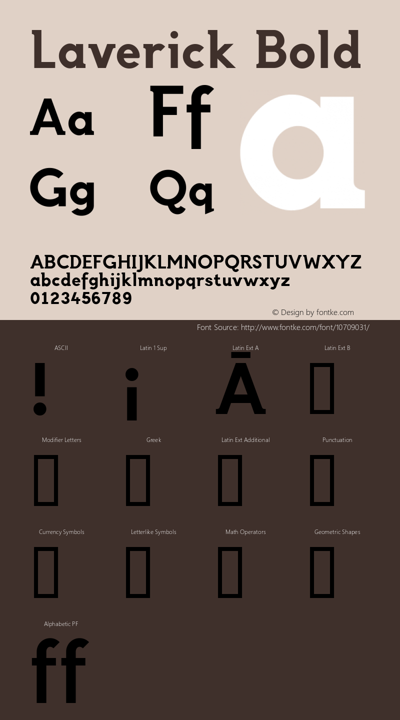 Laverick Bold Version 1.0 Font Sample