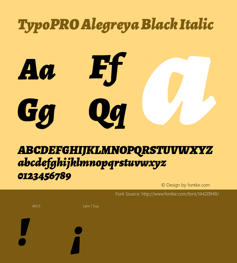 TypoPRO Alegreya Black Italic Version 1.003 Font Sample