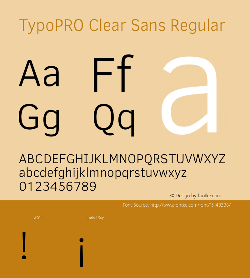 TypoPRO Clear Sans Regular Version 1.00 Font Sample