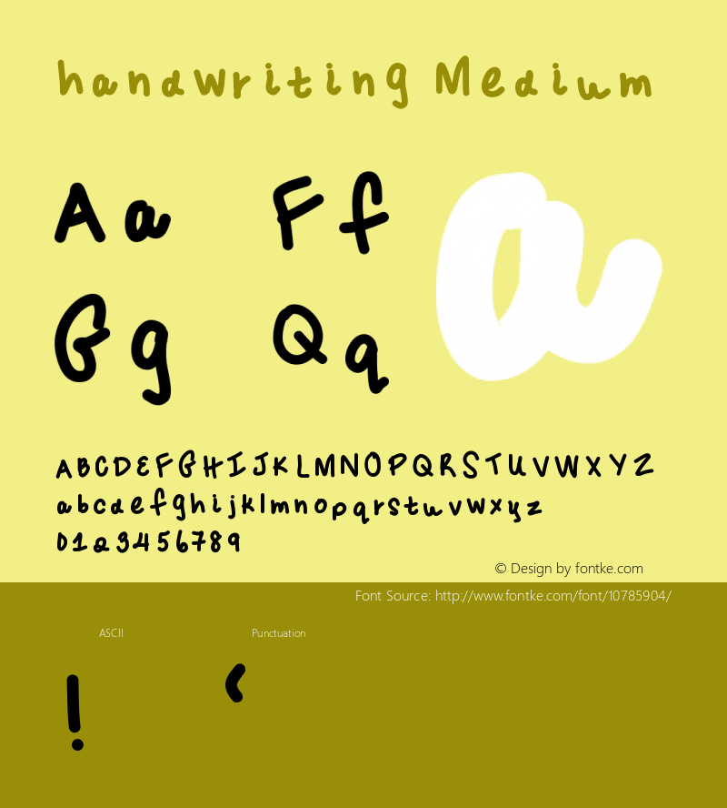 handwriting Medium Version 001.000 Font Sample