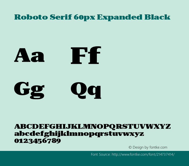 Roboto Serif 60px Expanded Black Version 1.004图片样张