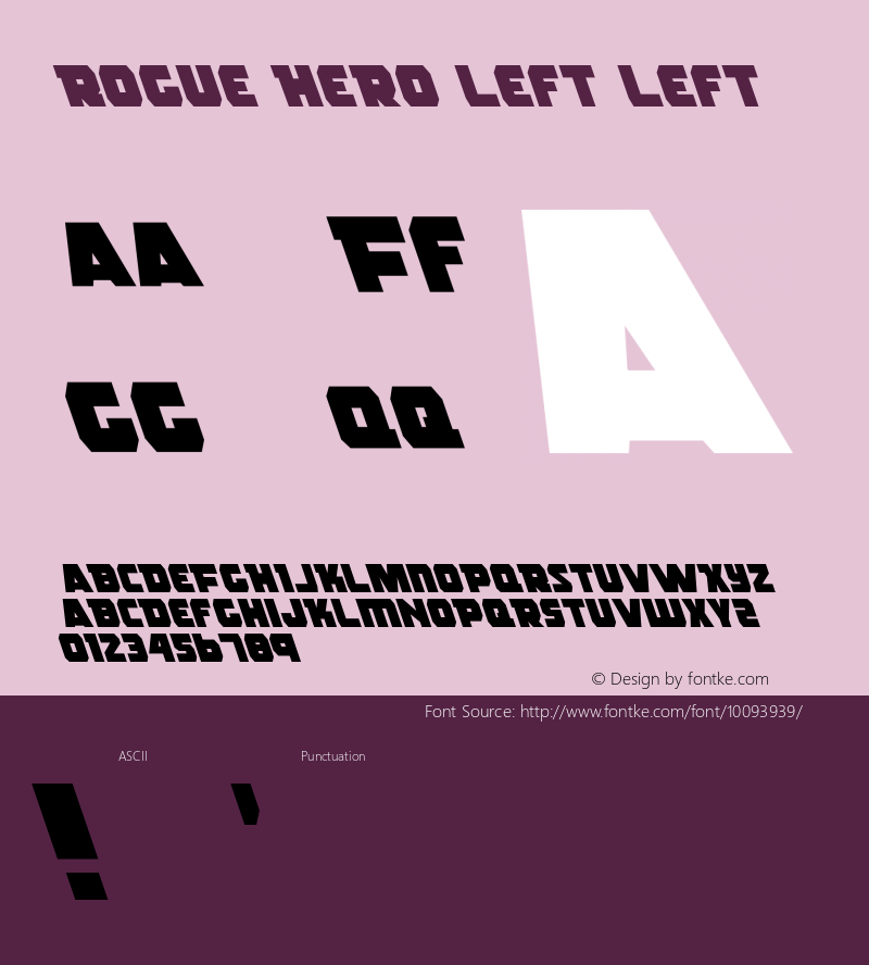 Rogue Hero Left Left 1 Font Sample