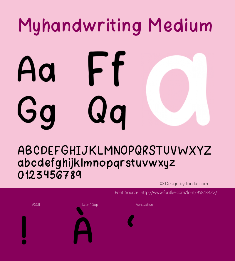 Myhandwriting Version 001.000 Font Sample