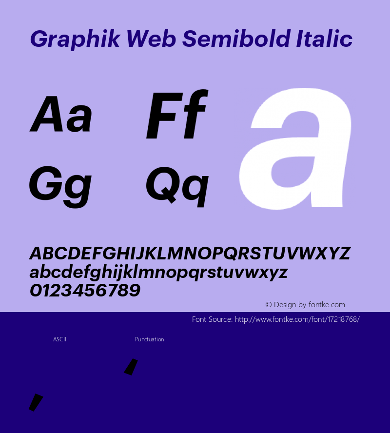 Graphik Web Semibold Italic Version 001.000 2009 Font Sample