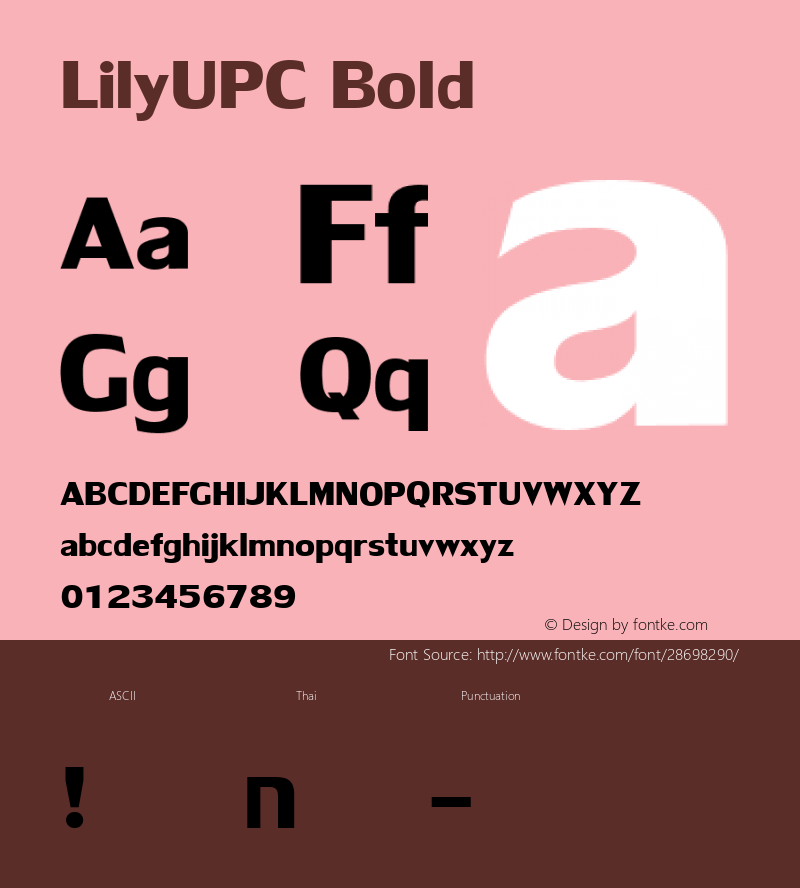 LilyUPC Bold 001.000 Font Sample