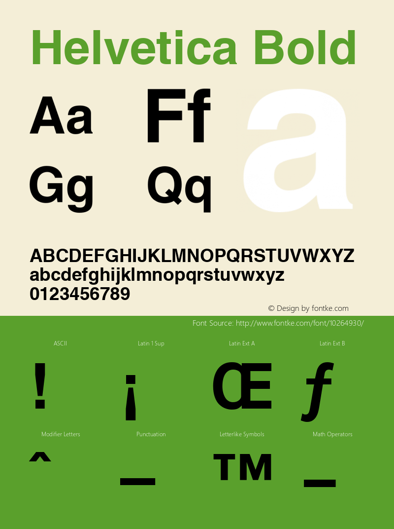 Helvetica Bold Version 1.00 Font Sample